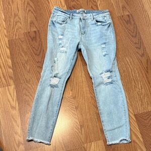 Light Blue Distressed Skinny Jeans